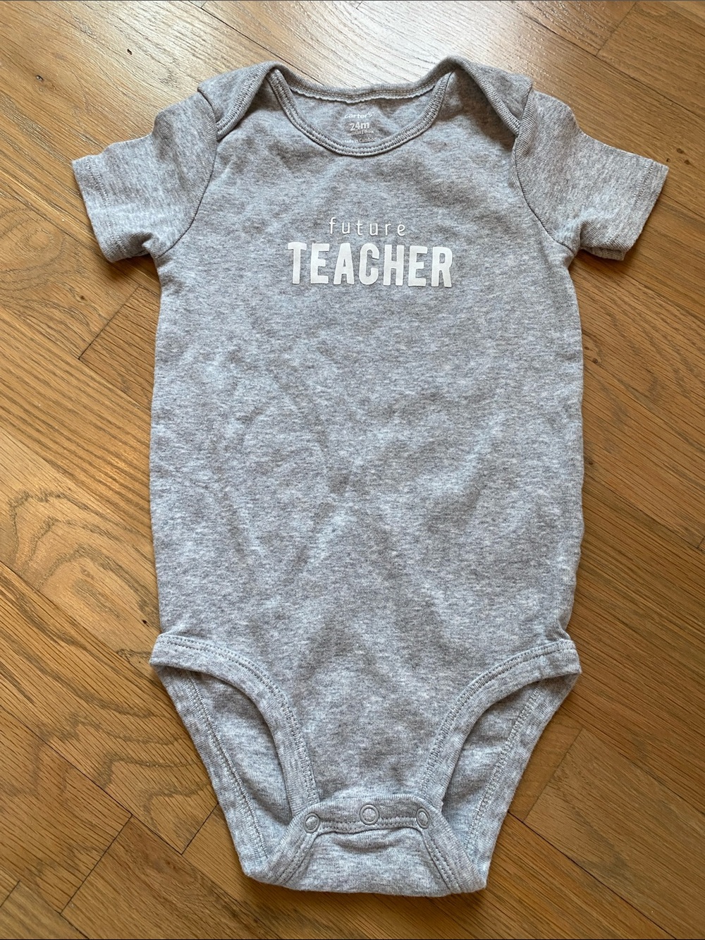 Future Teacher Gray Baby One-Piece Bodysuit